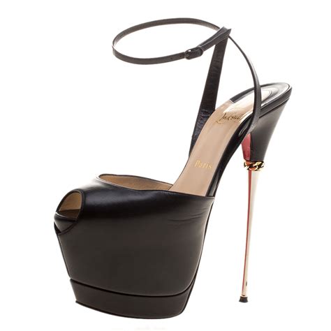 louboutin leather ankle strap heels